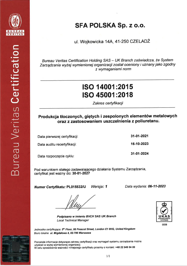 SFA ISO 14001