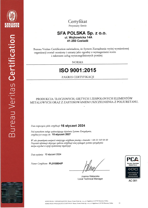 SFA ISO 9001